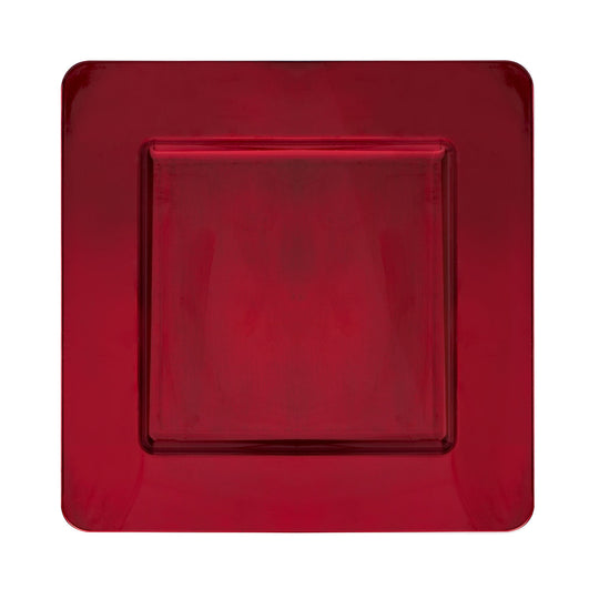 Square Plastic Charger Plate 13" - Red