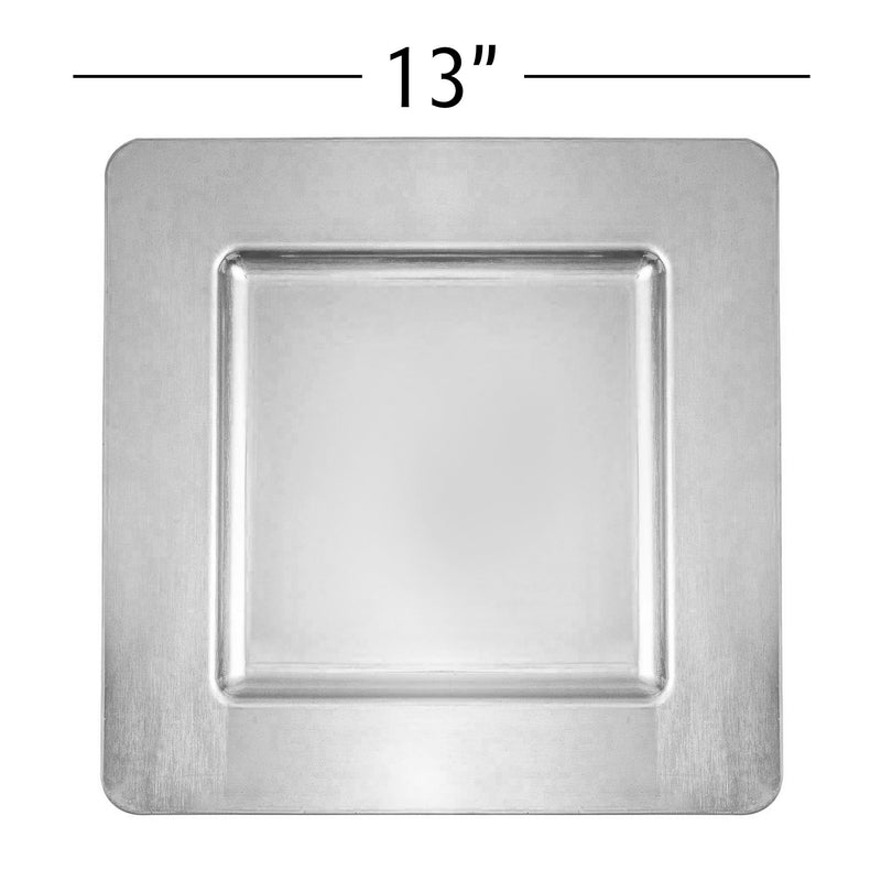 Square Plastic Charger Plate 13" - Set of 6 - Events and Crafts-Simply Elegant