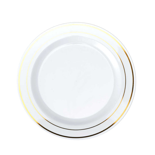 Shiny Trim Deluxe Disposable Dessert/ Salad Plate - Gold - Pack of 12