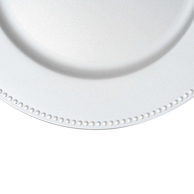 Matte Beaded Edge Plastic Charger Plate 13" - Set of 6 - Events and Crafts-Simply Elegant