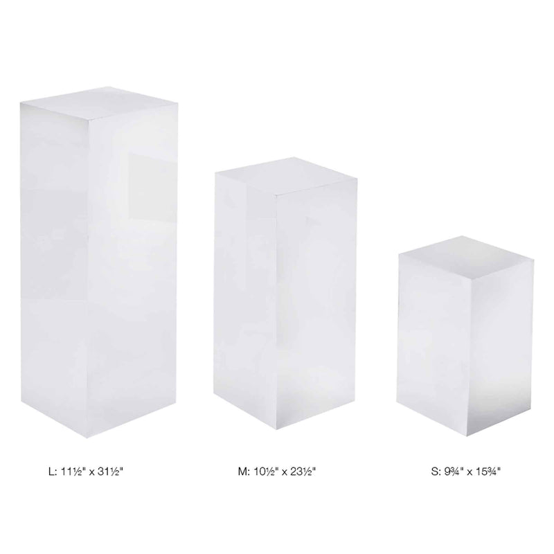 Mirrored Pedestal Risers -Set of 3 measurements