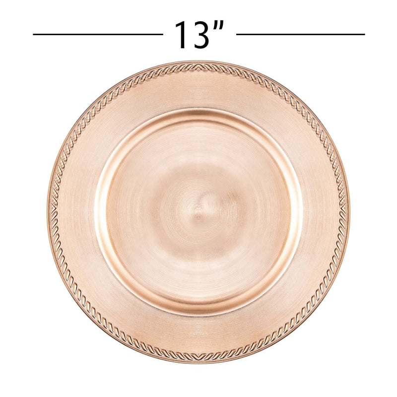 Beaded Edge Plastic Charger Plate 13" - Set of 6 - Events and Crafts-Simply Elegant