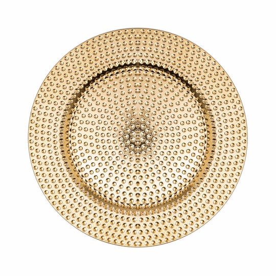 Beaded Plastic Charger Plate 13" - Gold