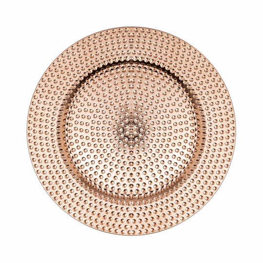 Beaded Plastic Charger Plate 13" - Rose Gold