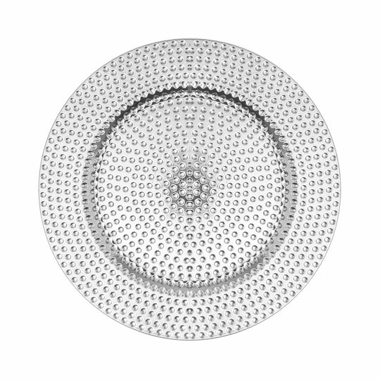 Beaded Plastic Charger Plate 13" - Silver