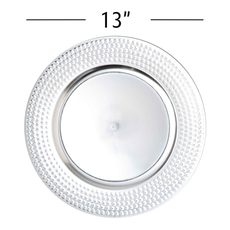Classic Hammer Edge Plastic Charger Plate 13" - Set of 6 - Events and Crafts-Simply Elegant