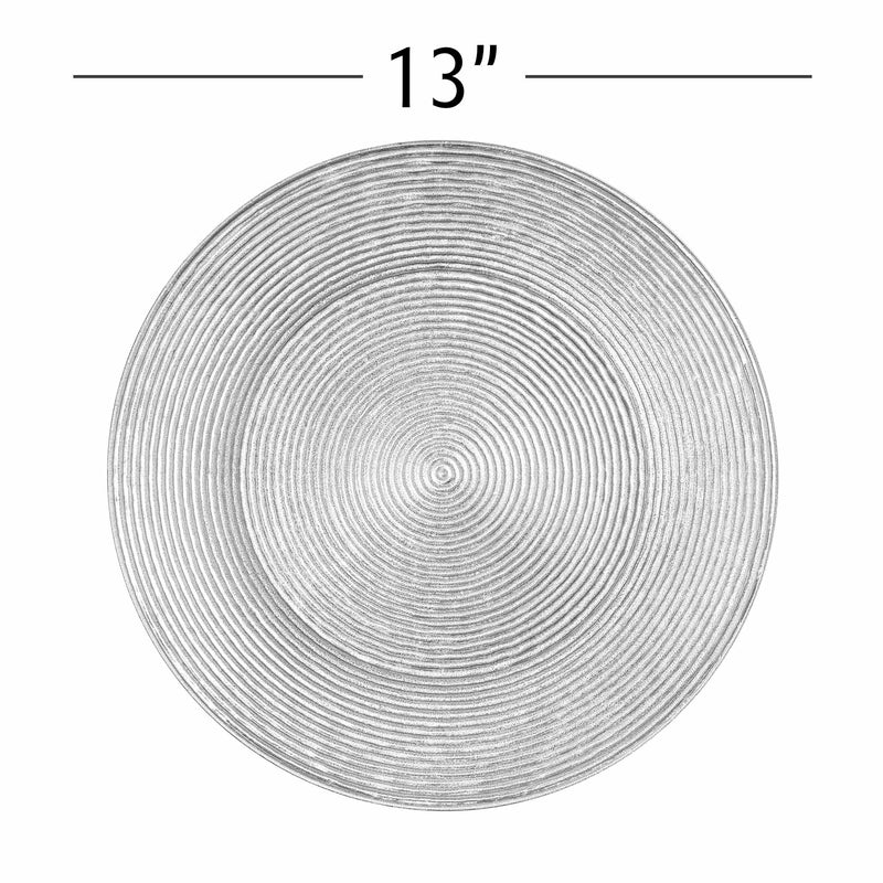 Concentric Circles Plastic Charger Plate 13" - Set of 6 - Events and Crafts-Simply Elegant