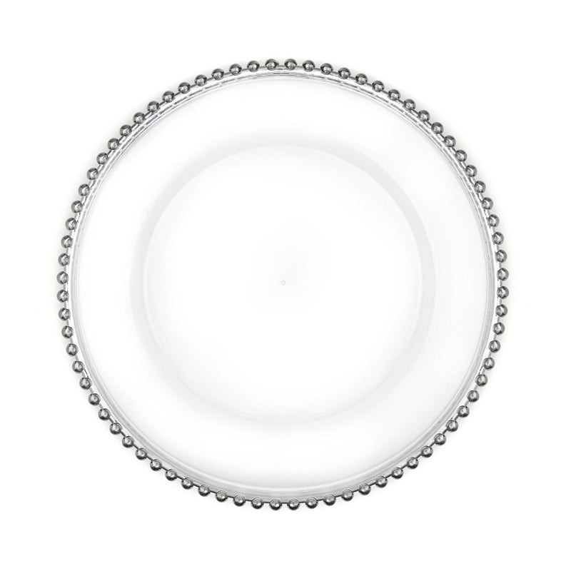 Beaded Rim Plastic Charger Plate 12½" - Set of 6 - Events and Crafts-Simply Elegant
