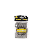 Plastic Mini Forks 24pc/bag - Silver packaging