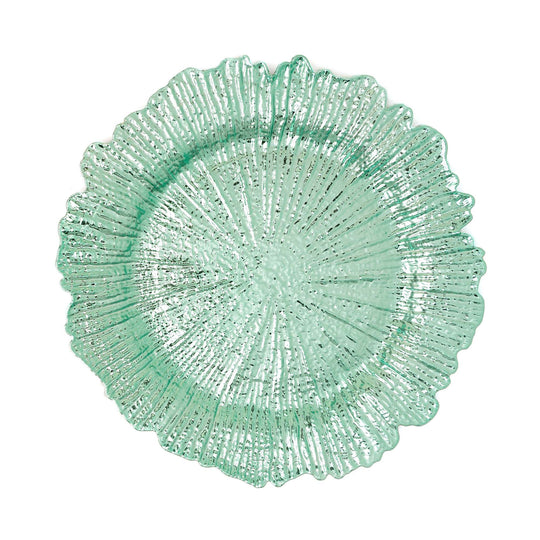 Plastic Reef Charger Plate 13" - Aqua