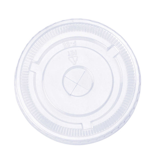 Clear Cup Flat Lid for 14oz, 16oz, 20oz, & 24oz Cups - 100 Pack