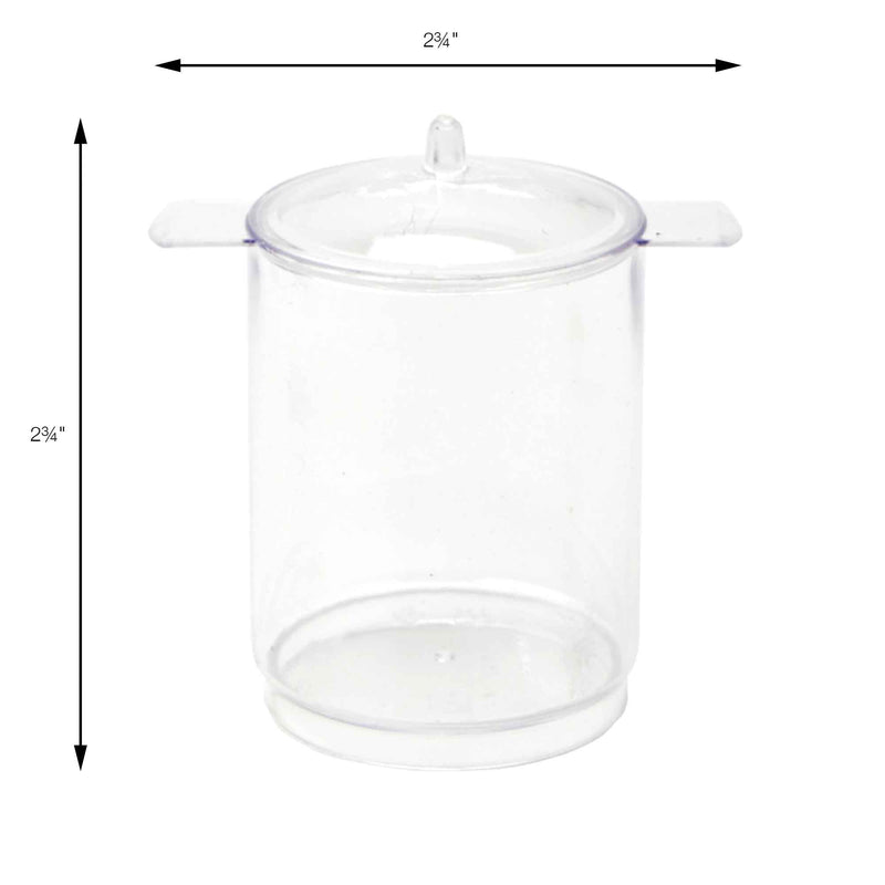 Dessert Cylinder with Lid - Clear Dimensions