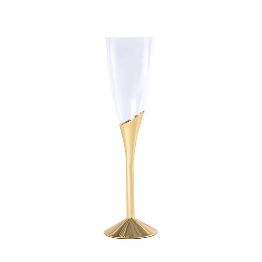 Modern Plastic Champagne Flute - Gold - Pack of 12