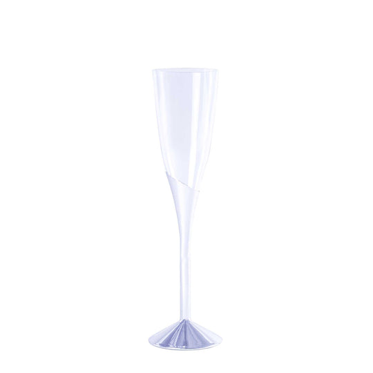Modern Plastic Champagne Flute - Silver - Pack of 12