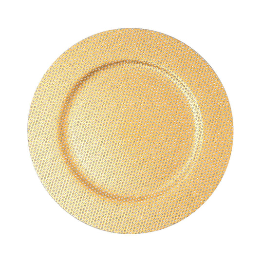Crystal Beaded Plastic Charger Plate 13" - Gold