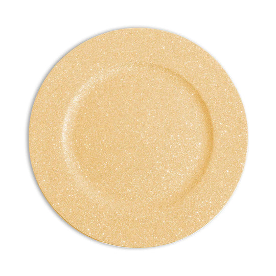 Glitter Plastic Charger Plate 13" - Gold