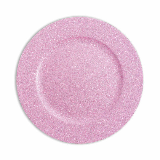 Glitter Plastic Charger Plate 13" - Pink