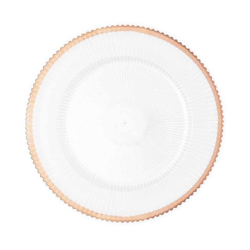 Scalloped & Beaded Edge Plastic Charger Plate 13" - Set of 6 - Events and Crafts-Simply Elegant