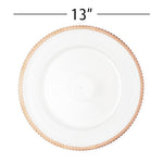 Scalloped & Beaded Edge Plastic Charger Plate 13" - Set of 6 - Events and Crafts-Simply Elegant