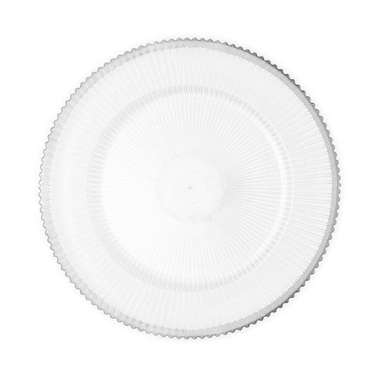 Scalloped & Beaded Edge Plastic Charger Plate 13" - Silver