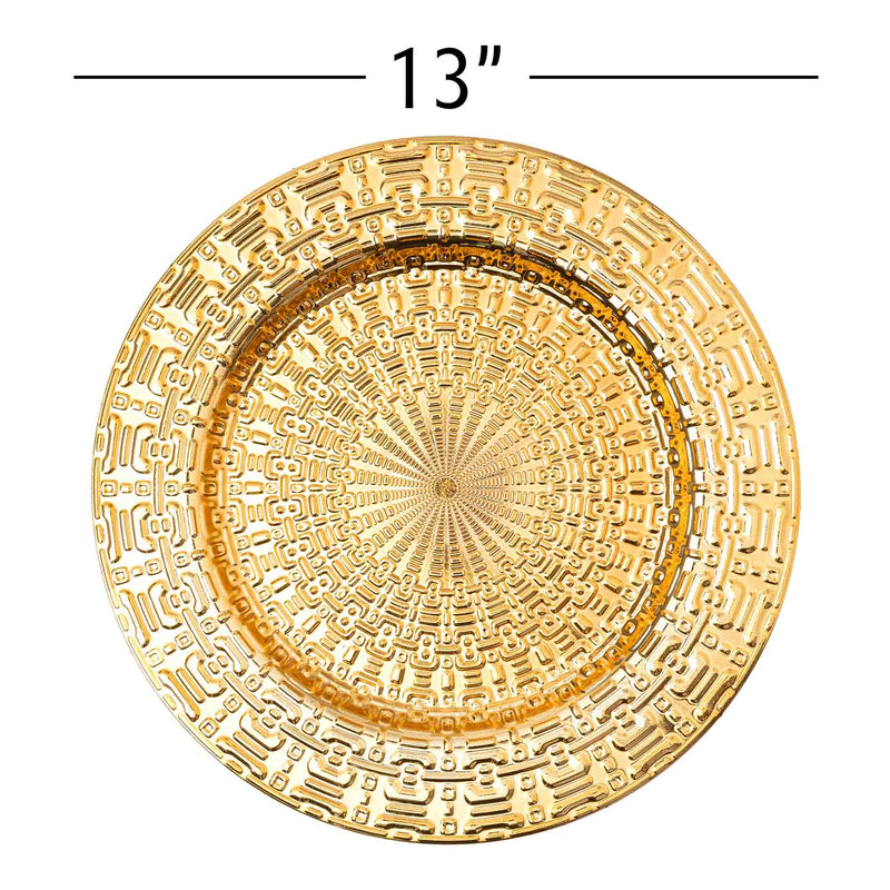 Sun Calendar Plastic Charger Plate 13" - Set of 6 - Events and Crafts-Simply Elegant