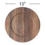 Faux Wood Plastic Charger Plate 13" - Set of 6 - Events and Crafts-Simply Elegant