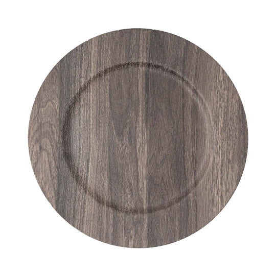 Artificial Wood Plastic Charger Plate 13" - Stone