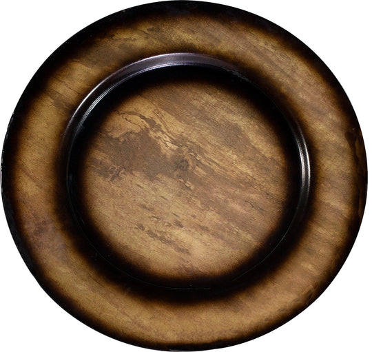 Faux Wood Plastic Charger Plate 13"