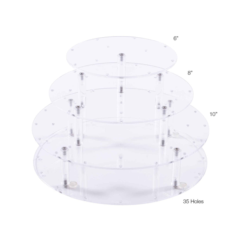 Round Acrylic Cake Pop Stand - Clear Dimensions