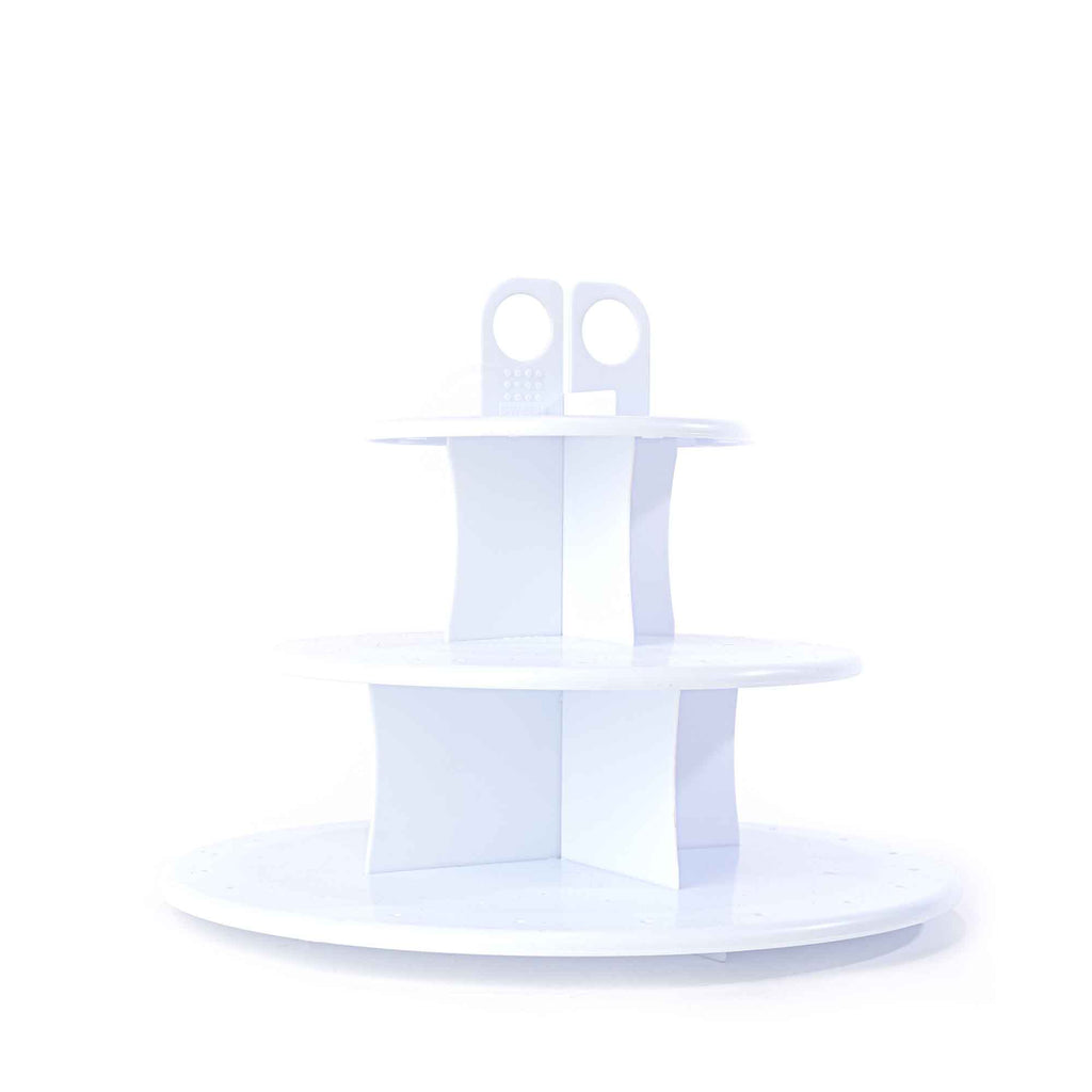 Round 3 Layer Plastic Treat Stand - White