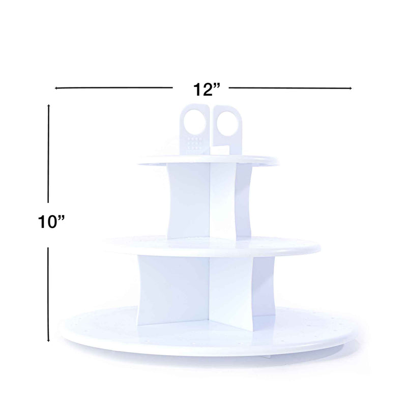 Round 3 Layer Plastic Treat Stand - Dimensions