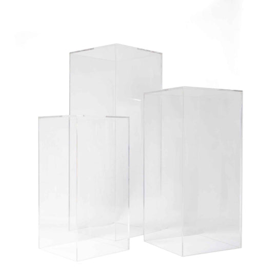 Acrylic Pedestal Stands 3 Piece Set