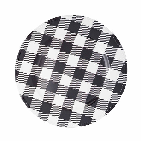 Buffalo Check Plastic Charger 13" - Black