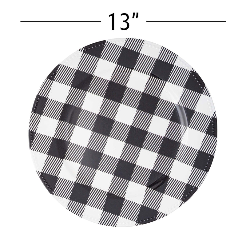 Buffalo Check Plastic Charger 13" - Set of 6 - Events and Crafts-Simply Elegant