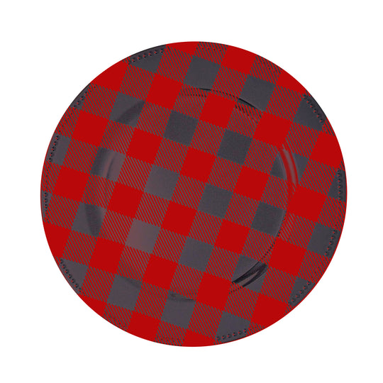 Buffalo Check Plastic Charger Plate 13" - Red