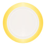 7.5" Disposable Deluxe Plastic Plate (12-Pack) with Metallic Rim - Gold - Events and Crafts-DecorFest