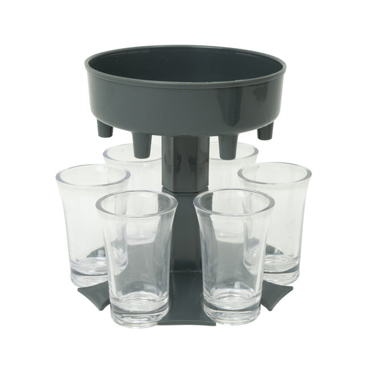 Acrylic Shot Glass Dispenser with 6 Shot Glasses