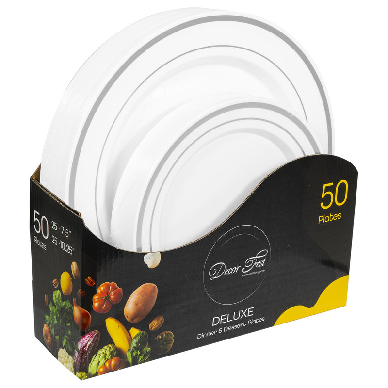 Deluxe Disposable Plates - Set of 50 - Events and Crafts-DecorFest