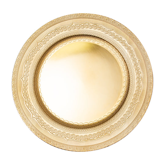 Eyelet Plastic Charger Plate 13" - Gold