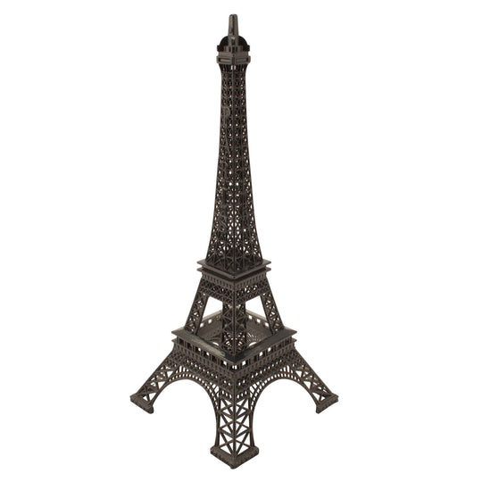 Metal Eiffel Tower Sculpture 15" Tall - Black