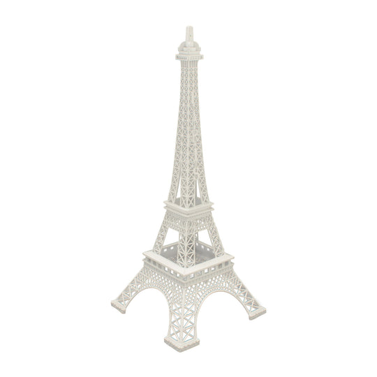 Metal Eiffel Tower Sculpture 24" Tall - White