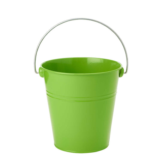 Small Metal Bucket - Apple Green 4.25" Tall