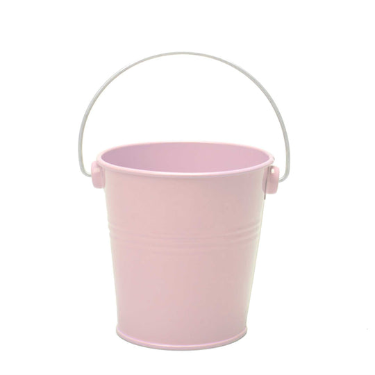 Small Metal Bucket - Pink 4.25" Tall