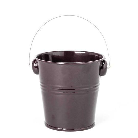 Medium Metal Pail Bucket - Black