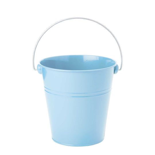 Medium Metal Pail Bucket - Blue