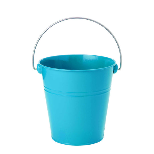 Medium Metal Pail Bucket - Turquoise