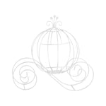 Small Wire Pumpkin Carriage - White - Events and Crafts-Simply Elegant