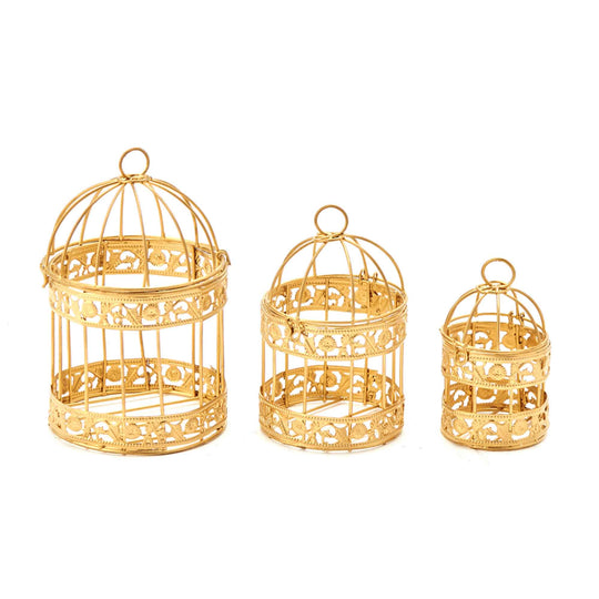 Wired Birdcage Decor - Gold