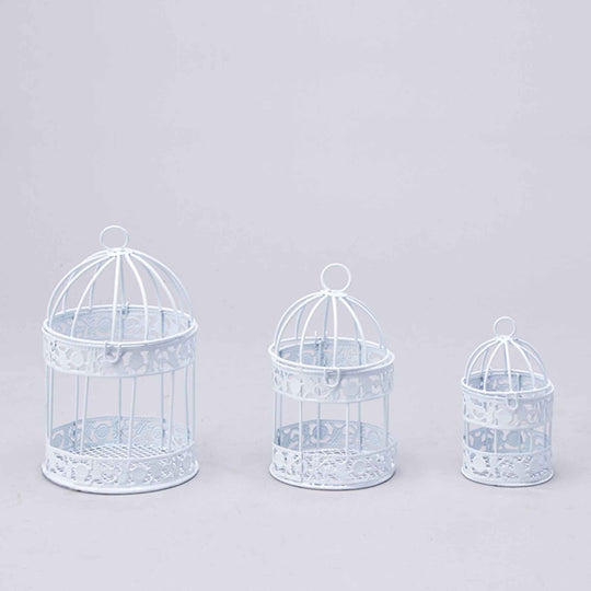 Wired Birdcage Decor - White