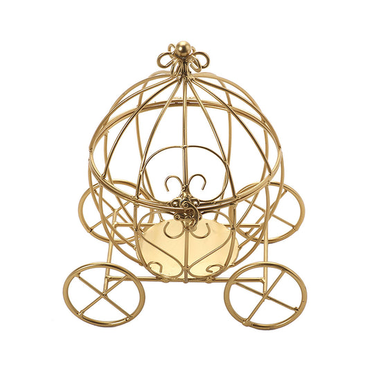 Metal Pumpkin Carriage 11.5" - Gold